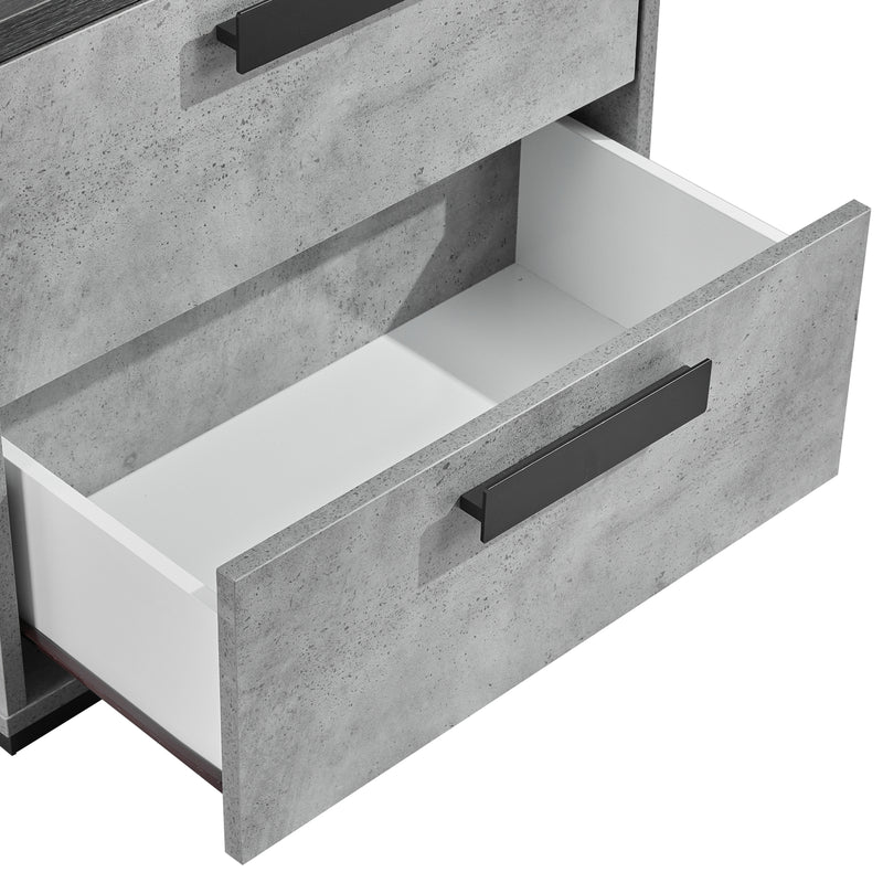 Copper Bedside Table MDF Particle Board Two Drawers Metal Handles Plastic Legs