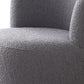 Como Arm Chair Fabric Upholstery Dark Grey Wooden Structure High Density Foam Rotating Metal Chassis