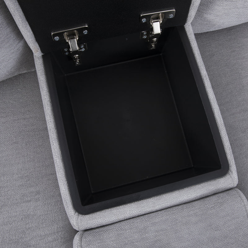 Harley Large Sectional Corner Modular Lounge Suite in Fabric with Electric Recliner