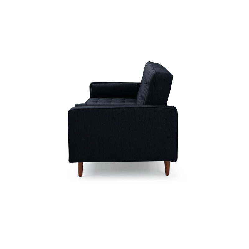 Marcella Velvet Fabric Modern 3 Seater Sofa Bed in Green & Black Colour