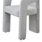 Zara Linen Dining Chair with Sculptural Curved Design in Grey