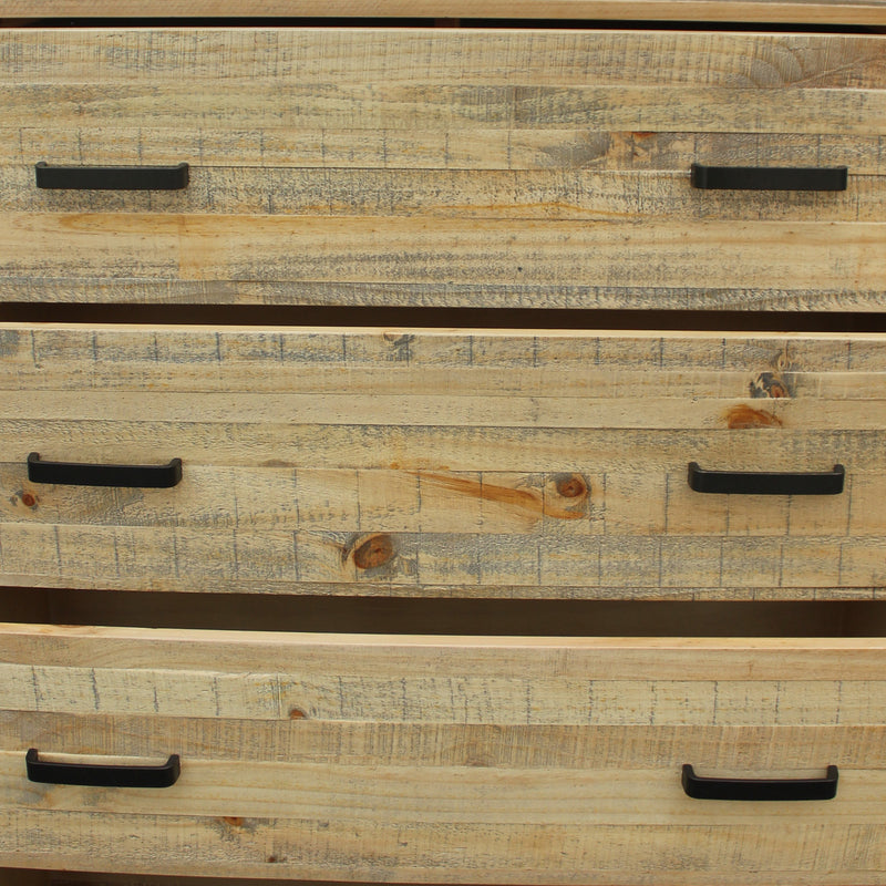 Woodland Rustic Texture 4 Drawers Tallboy In Solid Pine Timber