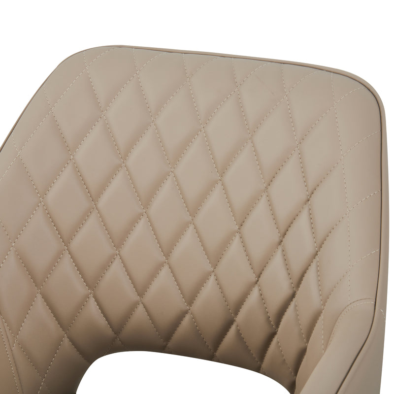 Lena 2X Leatherette Padded Upholstery Powder Coated Metal Legs Swivel Dining Chair