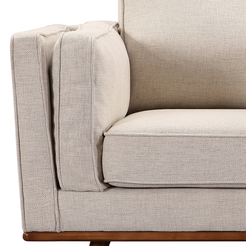 York 3+2 Seater Sofa Fabric/Leatherette Lounge Set with Wooden Frame