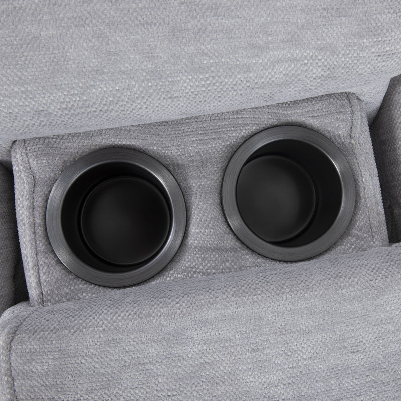 Harley Large Sectional Corner Modular Lounge Suite in Fabric with Electric Recliner