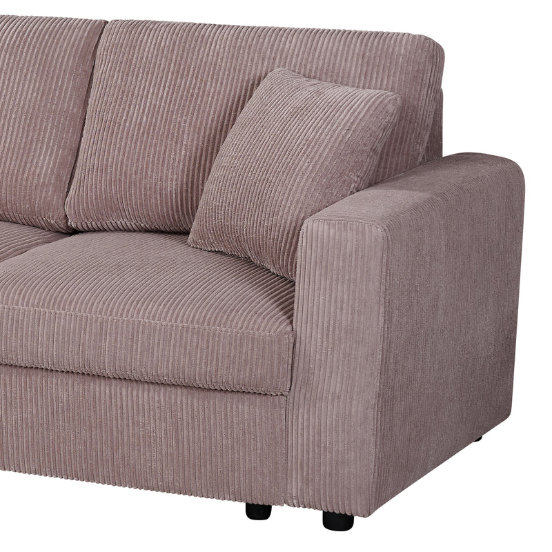 Iris 5-Piece Modular Corduroy Sofa with Storage Chaise
