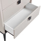 Maxwell Bedside Table MDF Particle Board with Melamine Finishing 2 Drawers Metal Handles & Legs