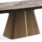 Venus Extendable Dining Table MDF Ceramic Glass Table Top Decorative Stripe