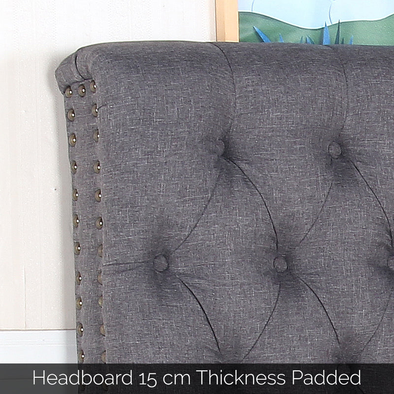 Sean Fabric Bed Headboard In French Provincial Design in Multiple Size and Colors