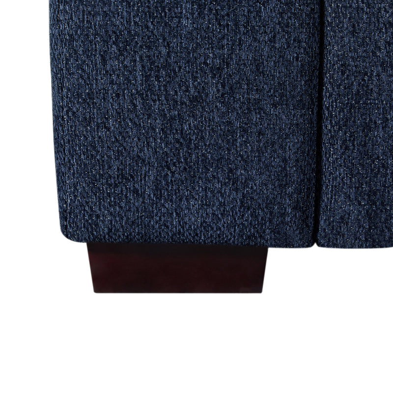 Orion Large Corner Sofa Premium Polyester Upholstery Fluffy Padded Seat Wooden Frame Rubber Wooden Legs Ottoman