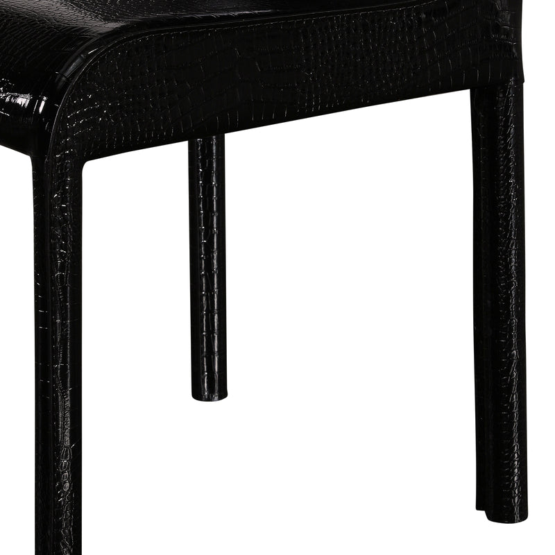 Espresso 2X Dining Chair Leatherette Seat Pad In Black Colour