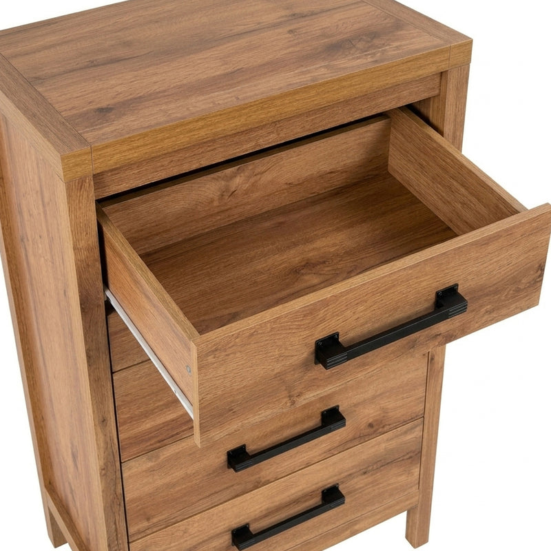 Toffee Bedroom Suite – 5/4 Piece Set with Dresser & Tallboy in Oak Finish