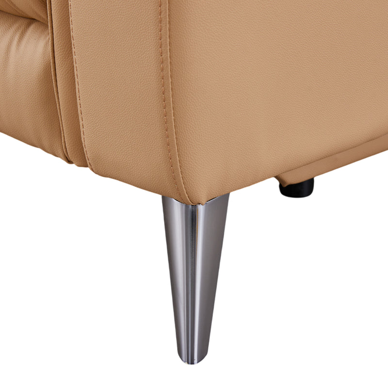 William Top Grain Leather Electric Recliner Chaise Sofa with Storage