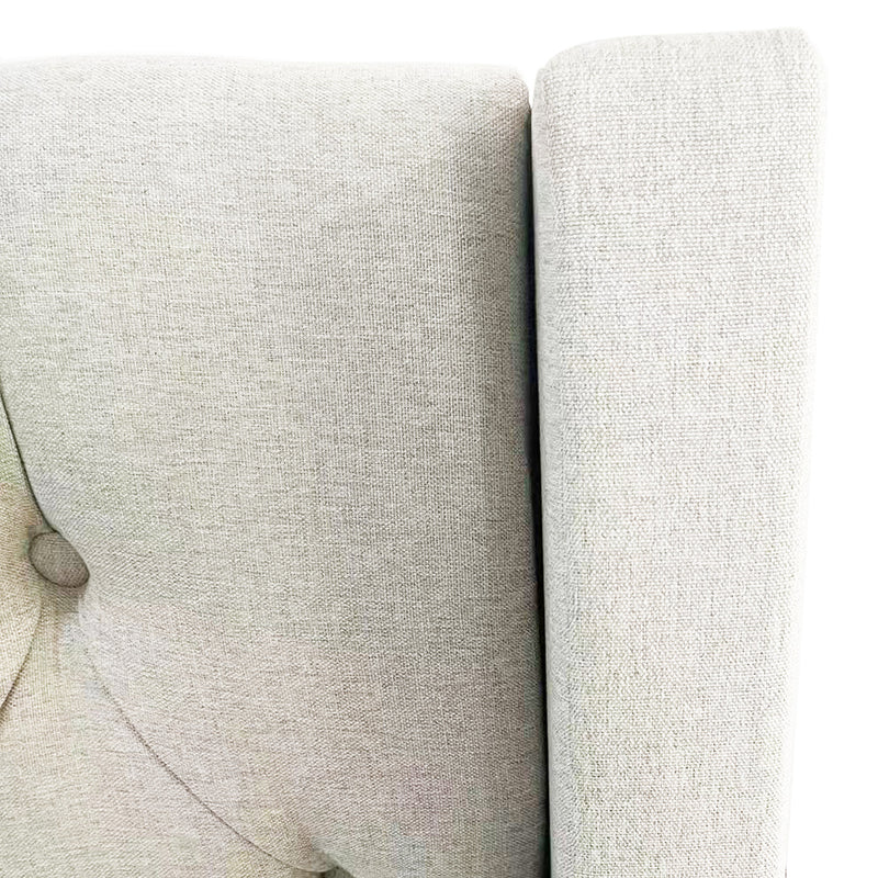 Veronica Winged Grey Linen Fabric Gas Lift Multiple Sizes Bed Frame