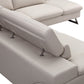 Serena White Colour Adjustable Headrest Chaise Corner Sofa