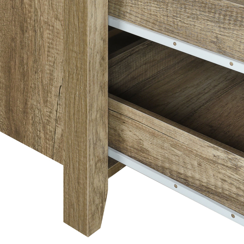 Cielo Natural Wood Like MDF 3 Drawers Dresser in Oak Colour with Mirror