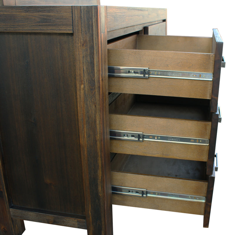Nowra 6 Drawers Dressing Chest In Solid Acacia Timber with Mirror