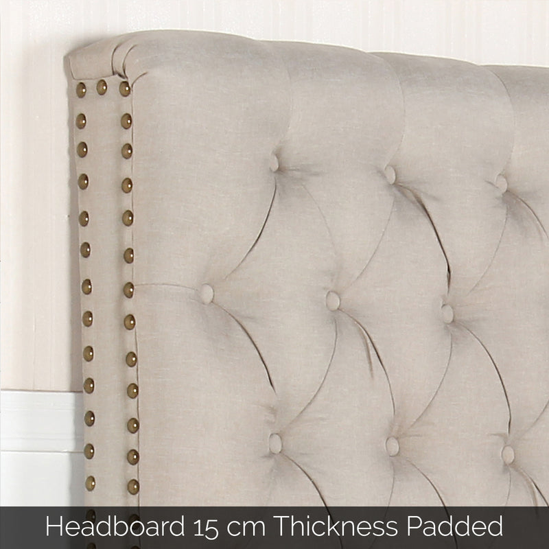 Sean Fabric Bed Headboard In French Provincial Design in Multiple Size and Colors