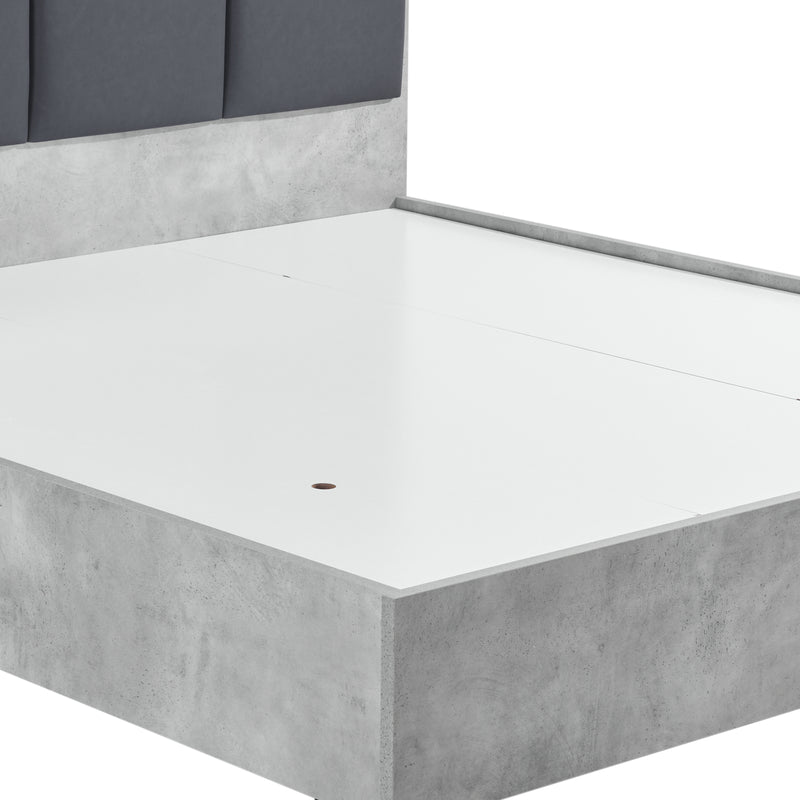 Copper Fabric Upholstery Bed Constructed with MDF Particle Board