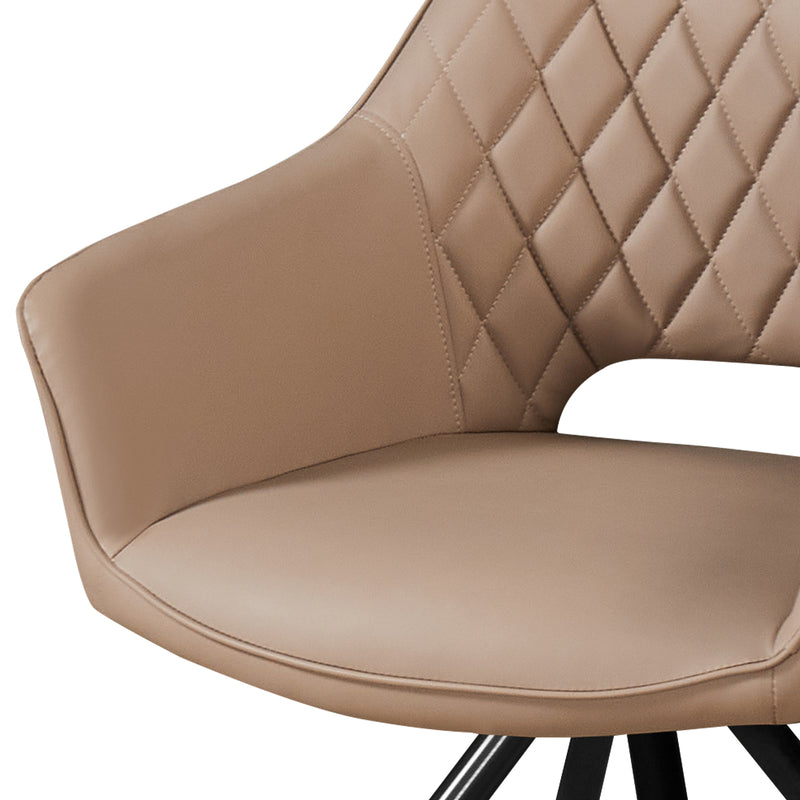 Lena 2X Leatherette Padded Upholstery Powder Coated Metal Legs Swivel Dining Chair