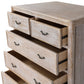 Lille Oak Wood Plywood Veneer White Washed Finish Storage Drawers Tallboy