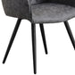 Cove 2x Dining Chairs – Grey Fabric, Grid Pattern, Powder-Coated Frame