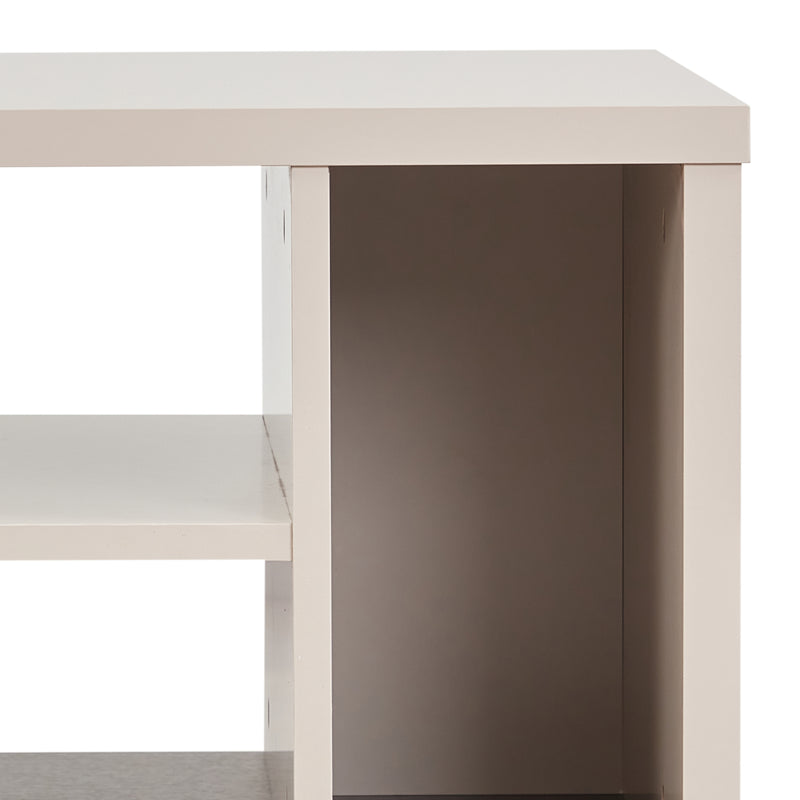 Maxwell Lamp Table MDF Particle Board with Melamine Finishing Open Cabinet Metal Legs