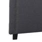 Carla Queen Charcoal Headboard with Curved Shape & Metal Studs