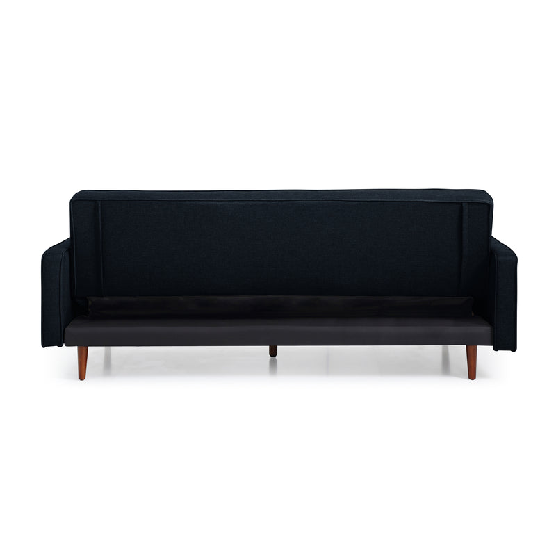 Marcella Velvet Fabric Modern 3 Seater Sofa Bed in Green & Black Colour