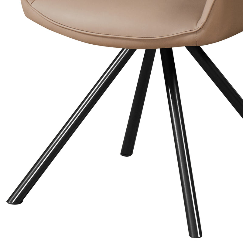 Lena 2X Leatherette Padded Upholstery Powder Coated Metal Legs Swivel Dining Chair