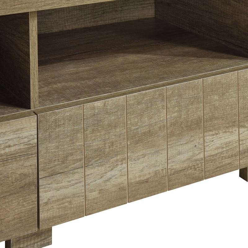 Cielo 3 Drawers MDF Natural Wood TV Cabinet with Wooden leg