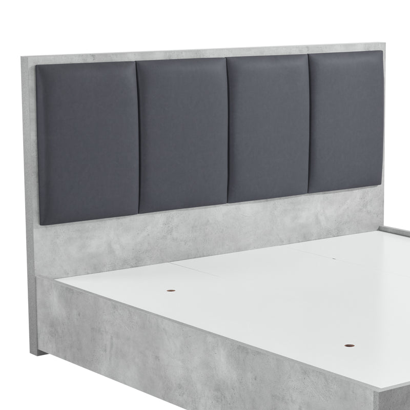 Copper Fabric Upholstery Bed Constructed with MDF Particle Board