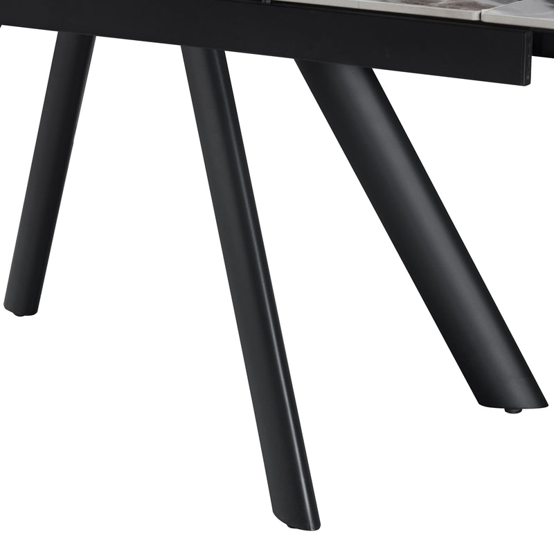 Lena Sintered Stone Top Sturdy Feet Powder Coating Dining Table