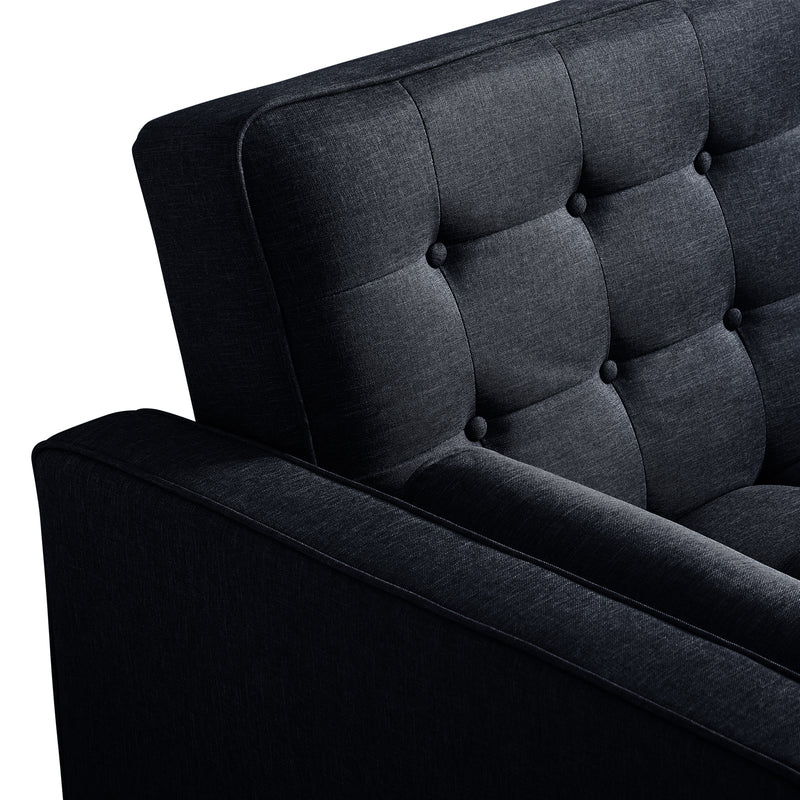 Marcella Velvet Fabric Modern 3 Seater Sofa Bed in Green & Black Colour