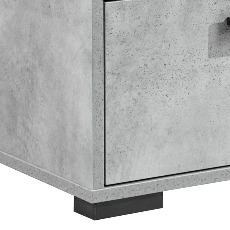 Copper Tallboy MDF Particle Board Five Drawers Metal Handles Plastic Legs