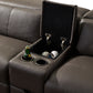 Atlanta 5 Seater Genuine Leather Grey Electric Recliner Console & Storage Drawer Sofa