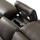 Atlanta 5 Seater Genuine Leather Grey Electric Recliner Console & Storage Drawer Sofa