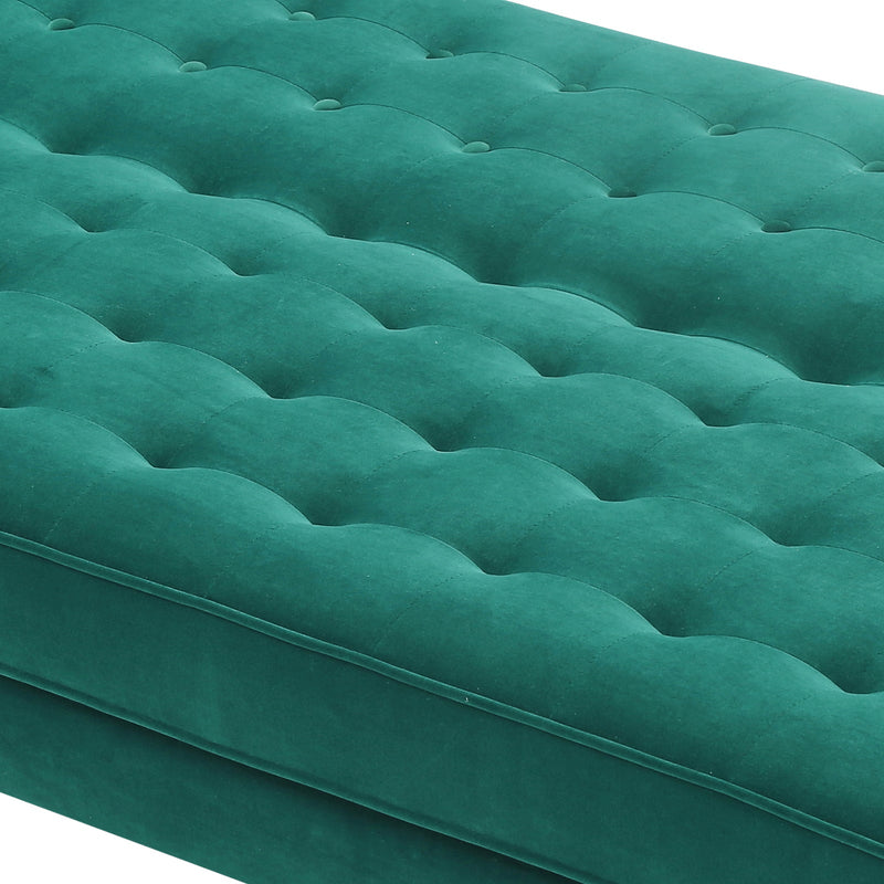 Marcella Velvet Fabric Modern 3 Seater Sofa Bed in Green & Black Colour