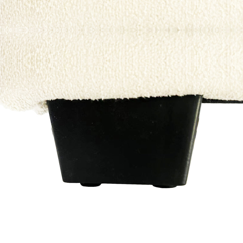 Alexa Beige Linen Fabric Headboard 4 Drawers with Wheels MDF Bed Frame