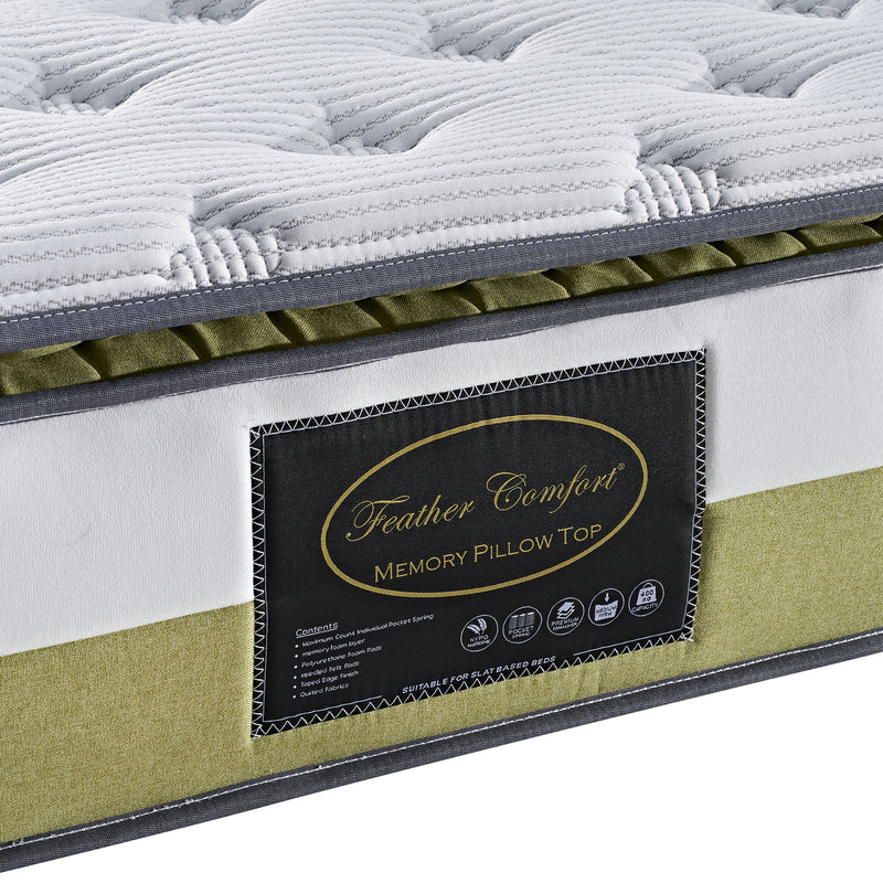 Hypo-Allergenic Memory Pillow Top Pocket Spring Medium Firm Queen Mattress