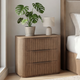 Arlo Solid Rubber Wood Bedside table with LED Lights