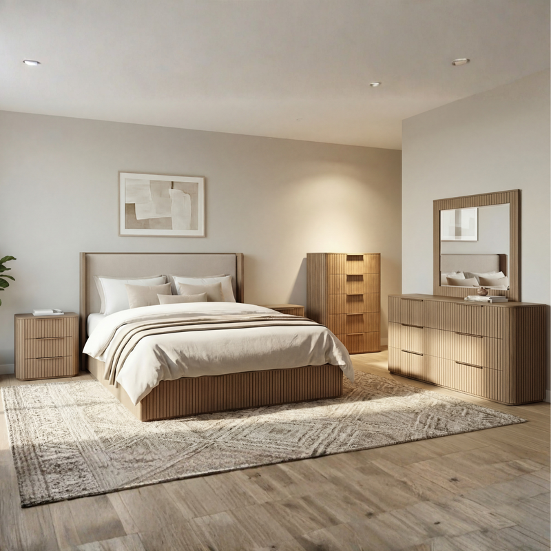 Arlo MDF Bedroom Suite 5/4 Pcs In Multiple Colour with Dresser and Tallboy