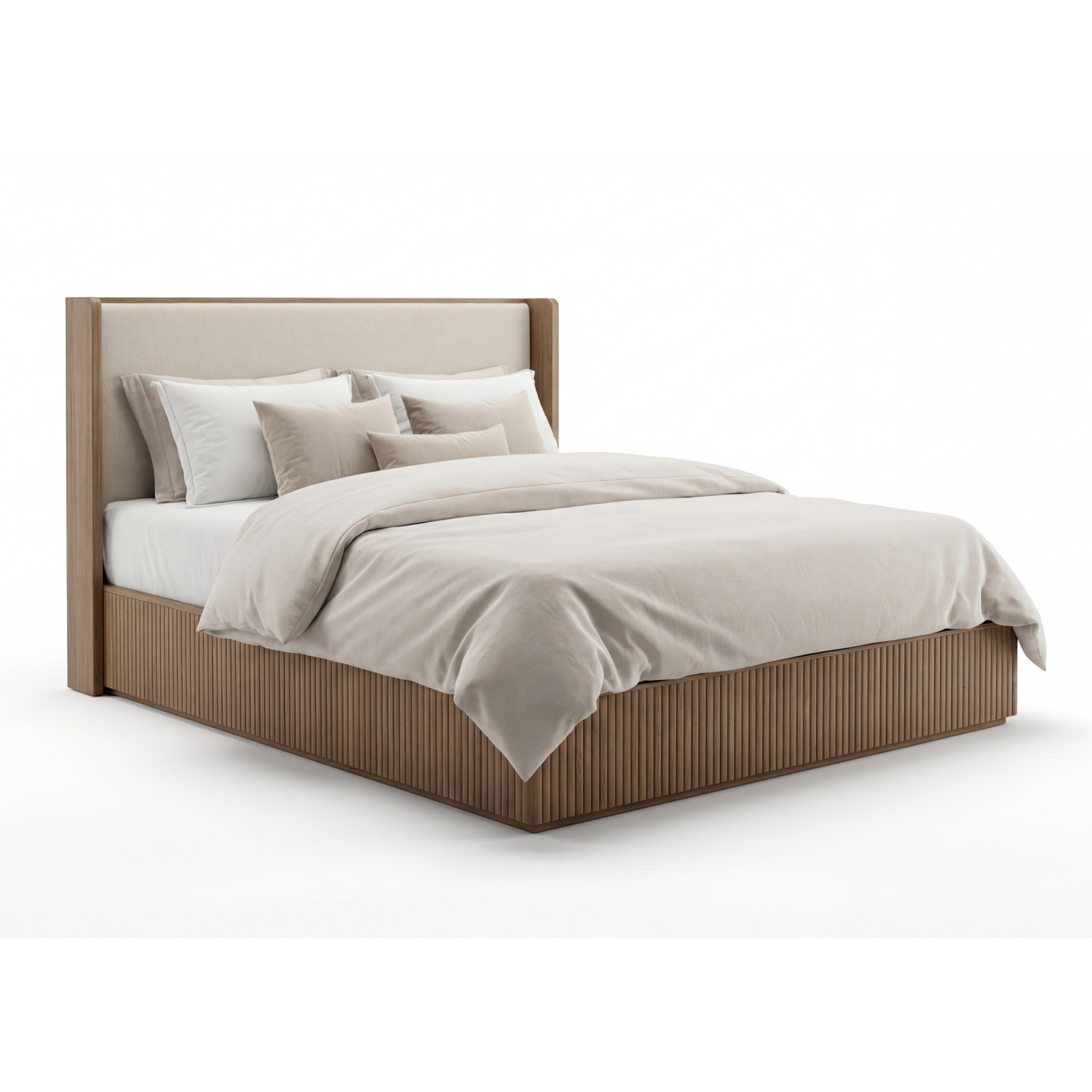 Arlo Multiple Colour MDF Upholstered Headboard Rubberwood Bed Frame