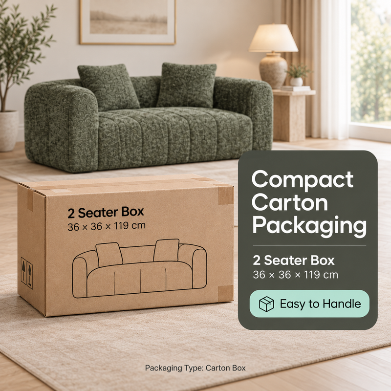 Bethany Modern Frameless Compressed Fabric 2 Seater Sofa