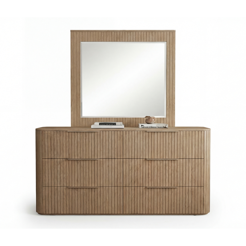 Arlo Dresser Mirror Multiple Colour MDF Six Drawers Slick Handles