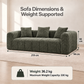 Bethany Modern Frameless Compressed Fabric 3 Seater Sofa