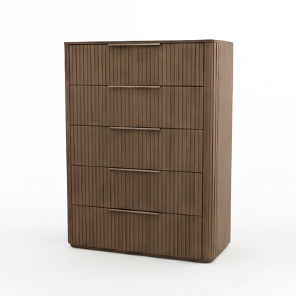 Arlo Multiple Colour MDF Five Drawers Slick Handles Tallboy