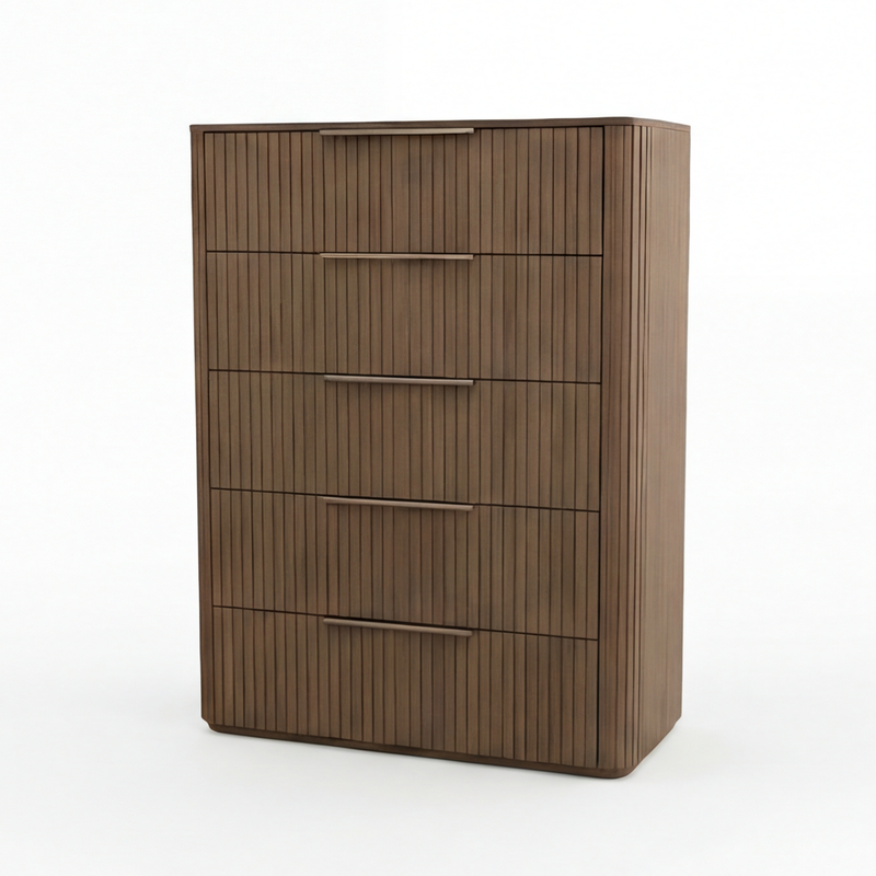 Arlo Multiple Colour MDF Five Drawers Slick Handles Tallboy