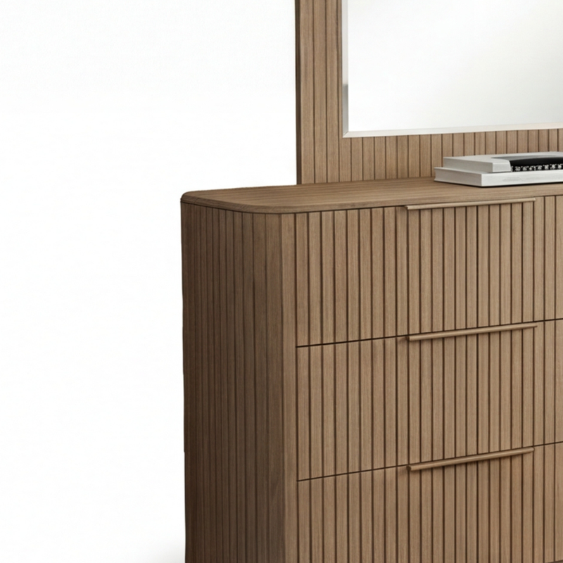 Arlo Dresser Mirror Multiple Colour MDF Six Drawers Slick Handles