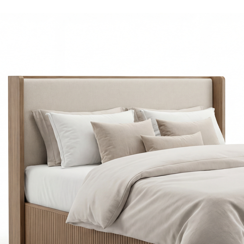 Arlo Multiple Colour MDF Upholstered Headboard Rubberwood Bed Frame